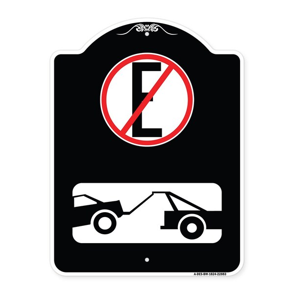 Spanish Parking Control No Estacionar Heavy-Gauge Aluminum Architectural Sign, 24" H, BW-1824-22883